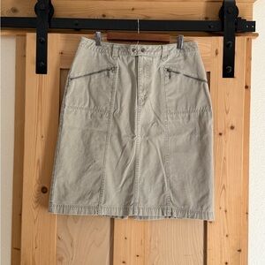 French Cuff Light Gray A-Line Skirt